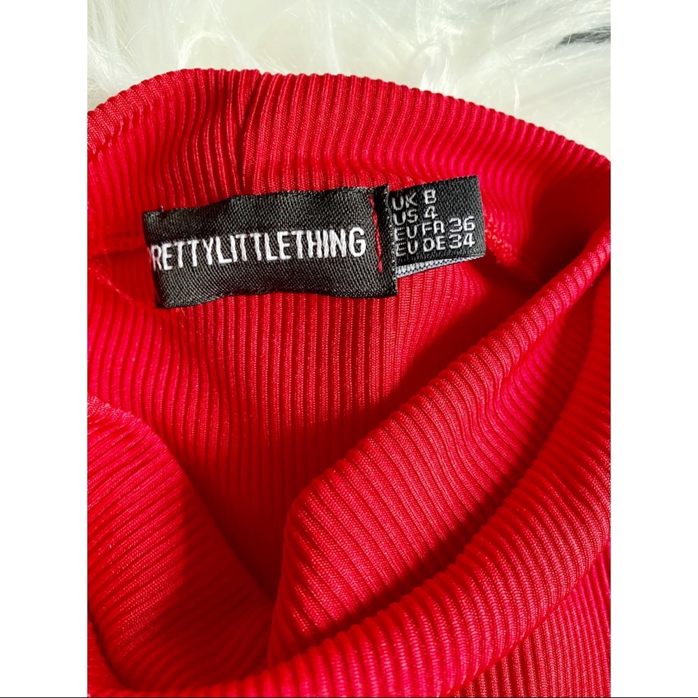 PrettyLittleThing Red Bodycon Mini Dress - Picture 6 of 6